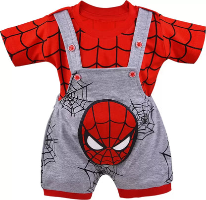 Baby Boys & Baby Girls Spiderman Casual T-shirt Dungaree