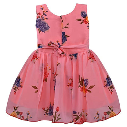 Girls Floral Printed Fit and Flare Dress