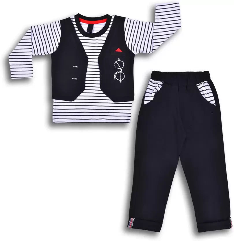 Wish Karo Cotton Clothing Set for Baby Boys hfs611blk