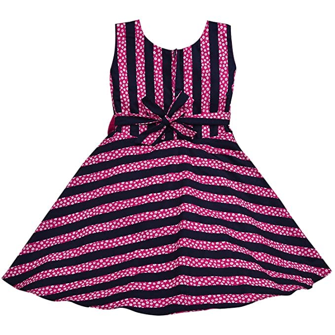 Girls Striped Sleeveless A-line dress