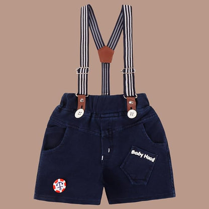 Boys Conversational Printed Cotton Dungaree Set