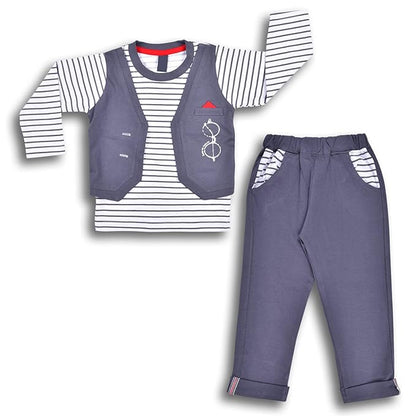 Wish Karo Cotton Clothing Set for Baby Boys hfs611gry