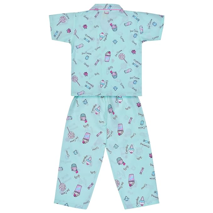 Unisex Printed Top and Bottom Pyjamas Night Dress