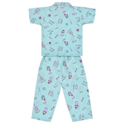 Unisex Printed Top and Bottom Pyjamas Night Dress