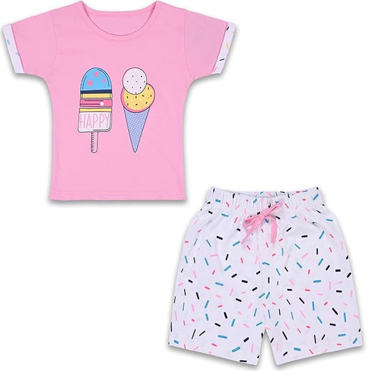 Girls Ice Cream Printed Clothing Set