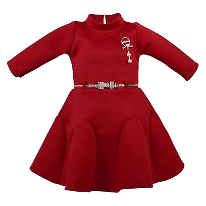 High Neck Belted Dress -  fe2698