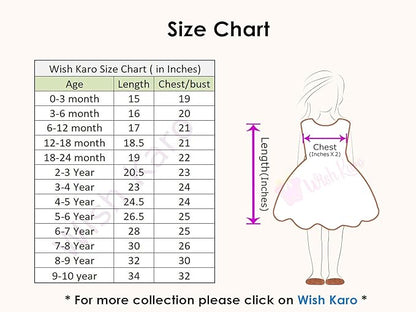 Girls Knee Length Net Floral Party Dress