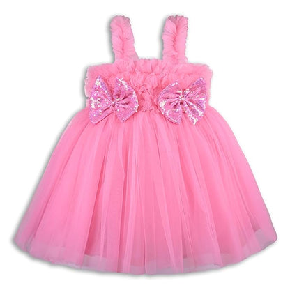 Girls Embellished Bow Detail Party Wear Dress