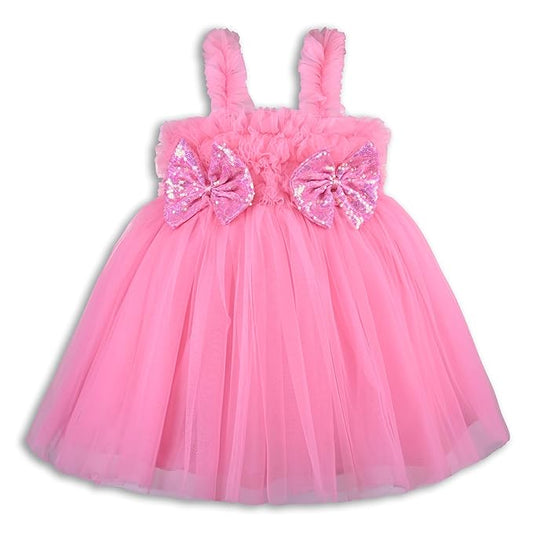 Girls Embellished Bow Detail Party Wear Dress