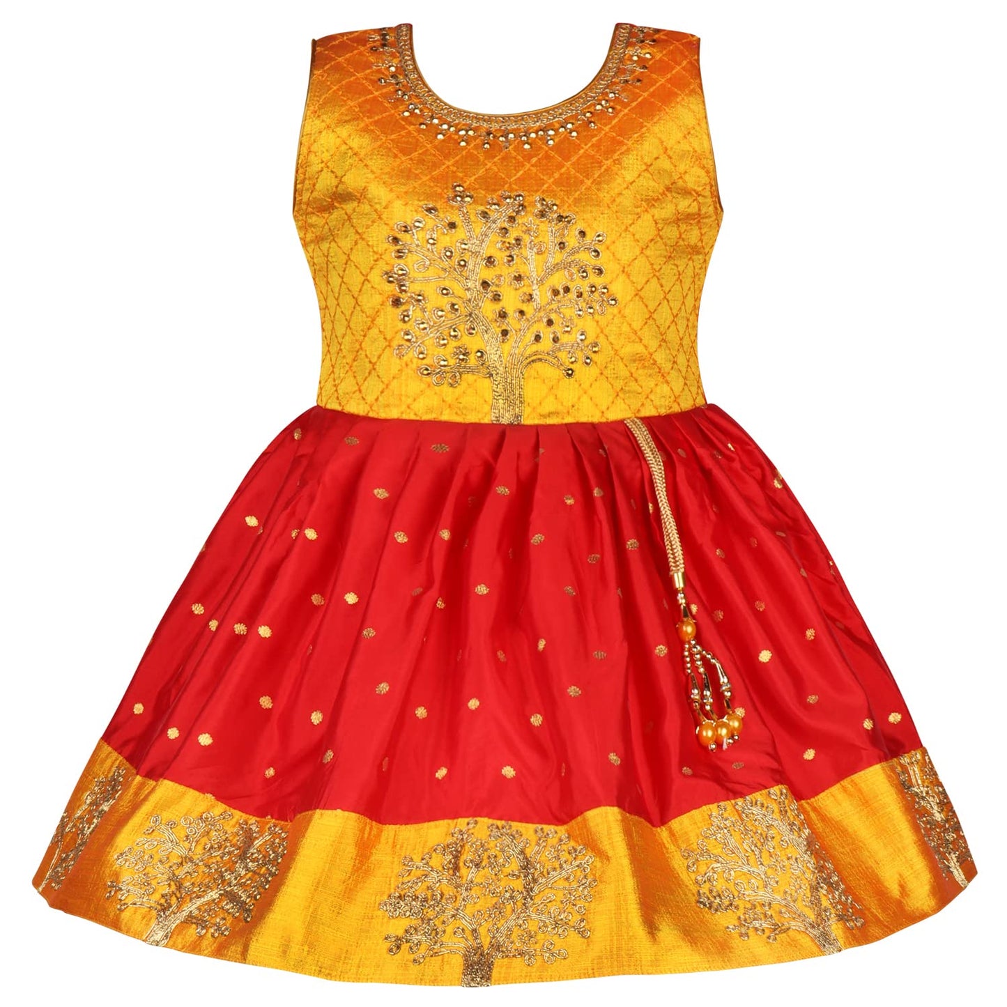 Girls Knee Length Ethnic Dress