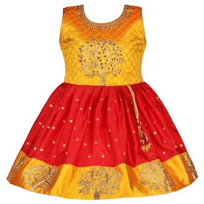 Girls Knee Length Ethnic Dress