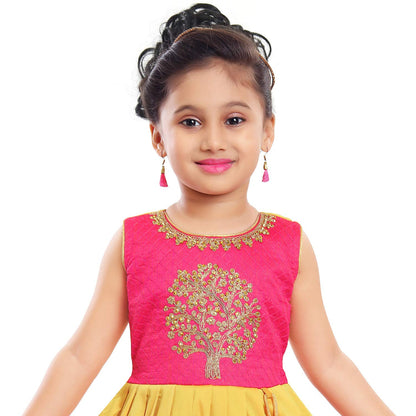 Girls Knee Length Ethnic Dress