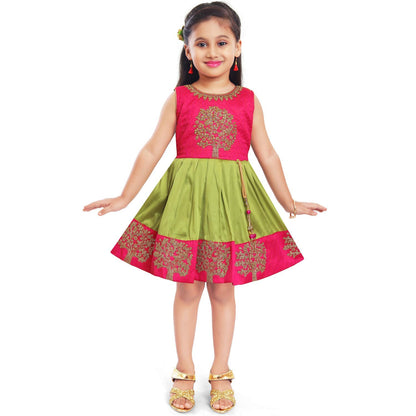 Girls Knee Length Ethnic Dress