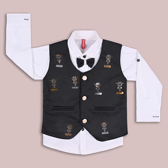 Wish Karo Shirt With Waistcoat And Pant For Boys