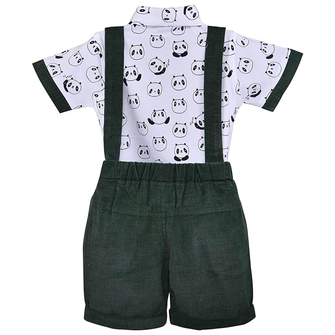 Baby Boys Panda Printed Dungaree Set