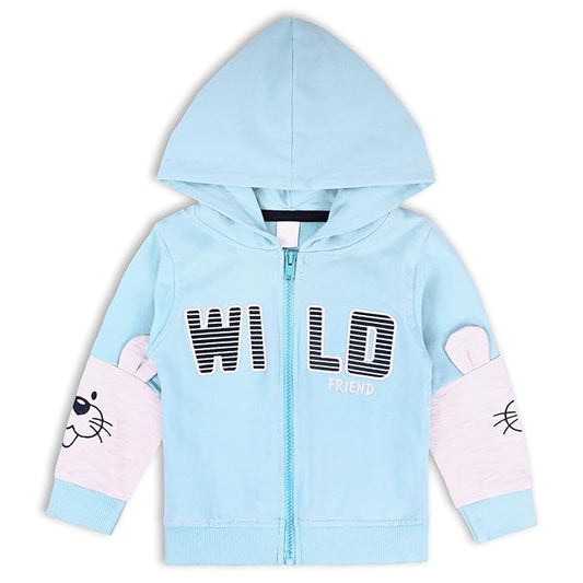 Unisex Cotton Applique Full Sleeve Hooded Sweatshirt