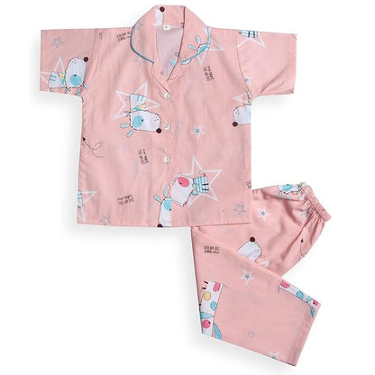 Unisex Printed Top and Bottom Pyjamas Night Dress