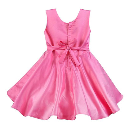 Girls A-line Sleeveless Satin dress