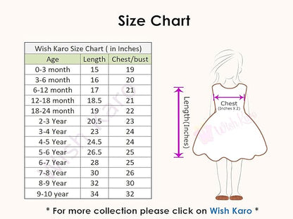 Girls Soft Net Knee length Fit and Flare Dress