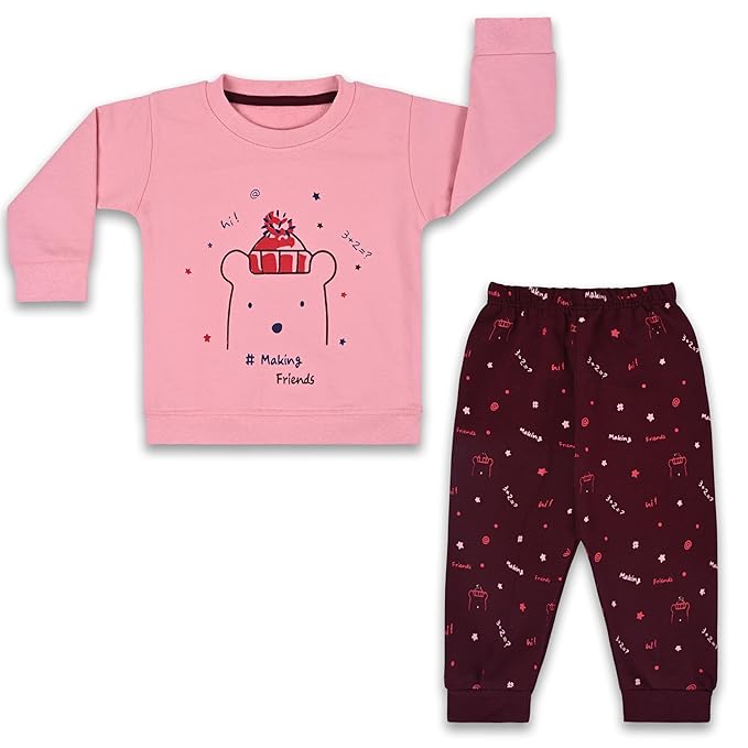 Unisex Printed Top and Bottom Pyjamas Night Dress