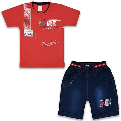 Boys Printed T-Shirt And Shorts