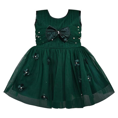 Girls Floral Embellished dress with bow design