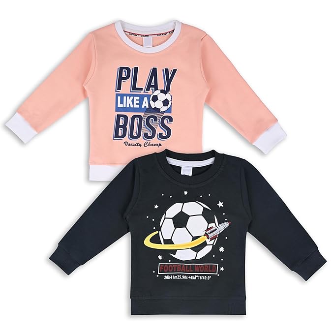 Boys Pack of 2 Typography Printed Sweatshirt