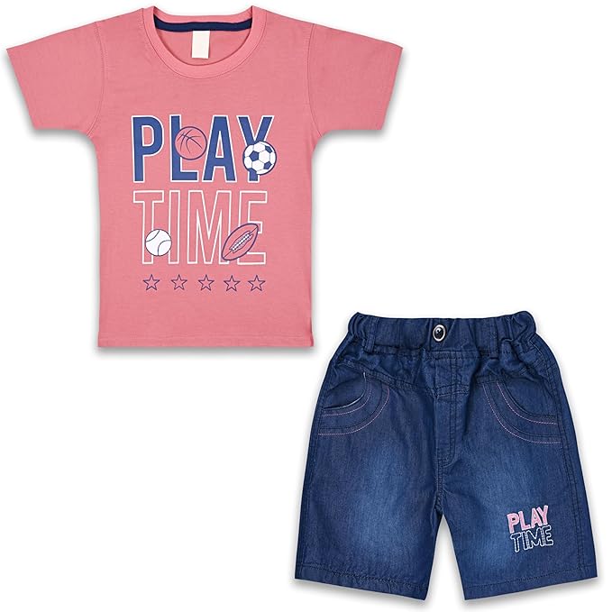 Boys Typography Printed Cotton Clothing Set