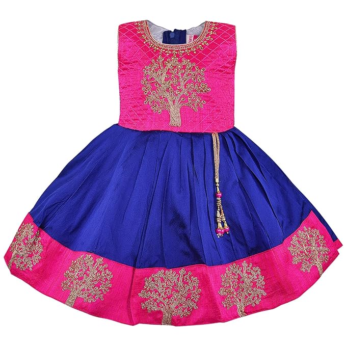 Girls Embroidered Fit and Flare Dress