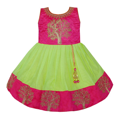 Girls Knee Length Ethnic Dress