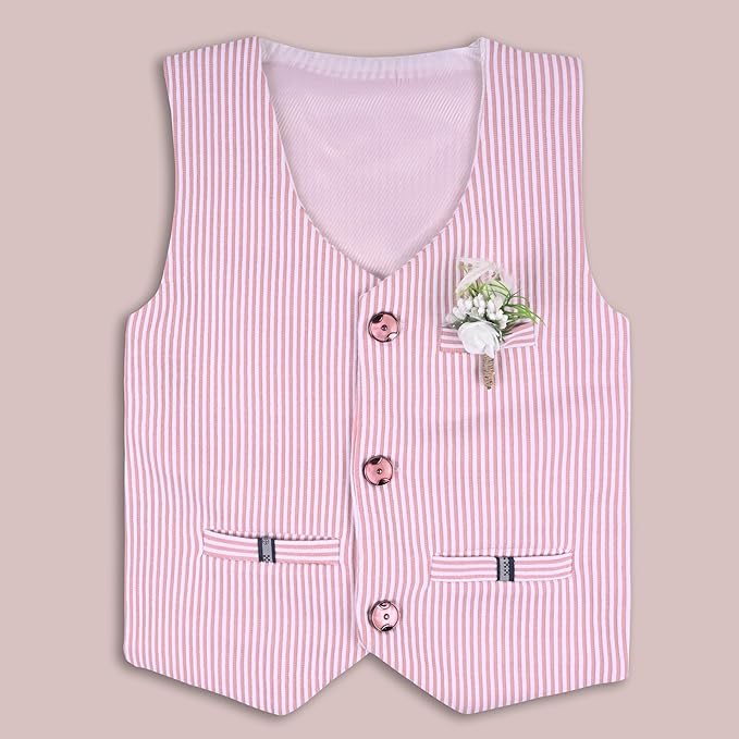 Wish Karo Shirt With Waistcoat And Pant For Boys (bsp007bpnk)