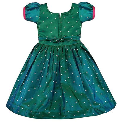 Baby Girls Silk Embroidered Ethnic Frock Dress