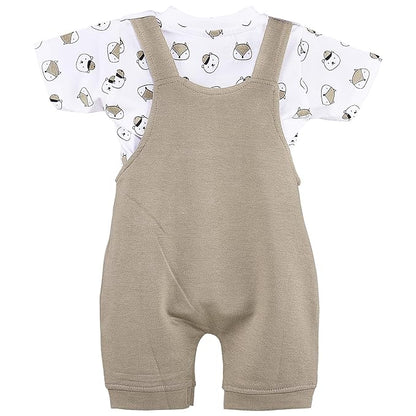 Boys Conversational Printed Dungaree Set