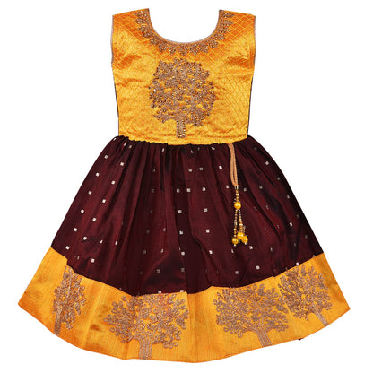 Girls Knee Length Ethnic Dress