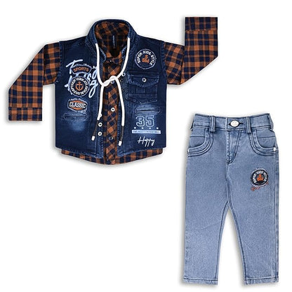 Wish Karo Shirt With Waistcoat And Pant For Boys (bsp010mstd)