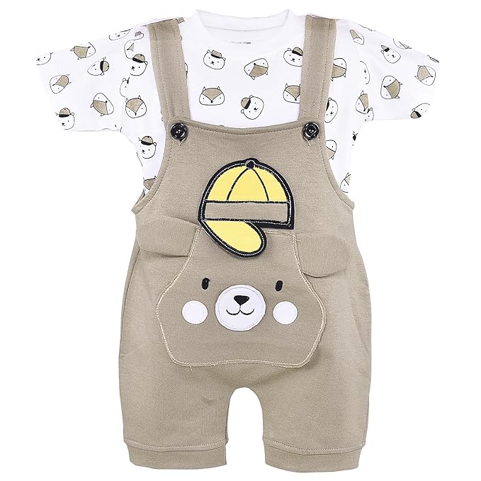 Boys Conversational Printed Dungaree Set