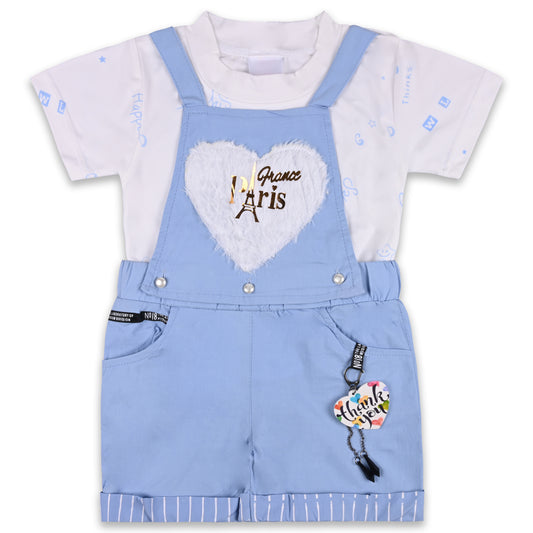 Girls Patch Work Dungaree Dress