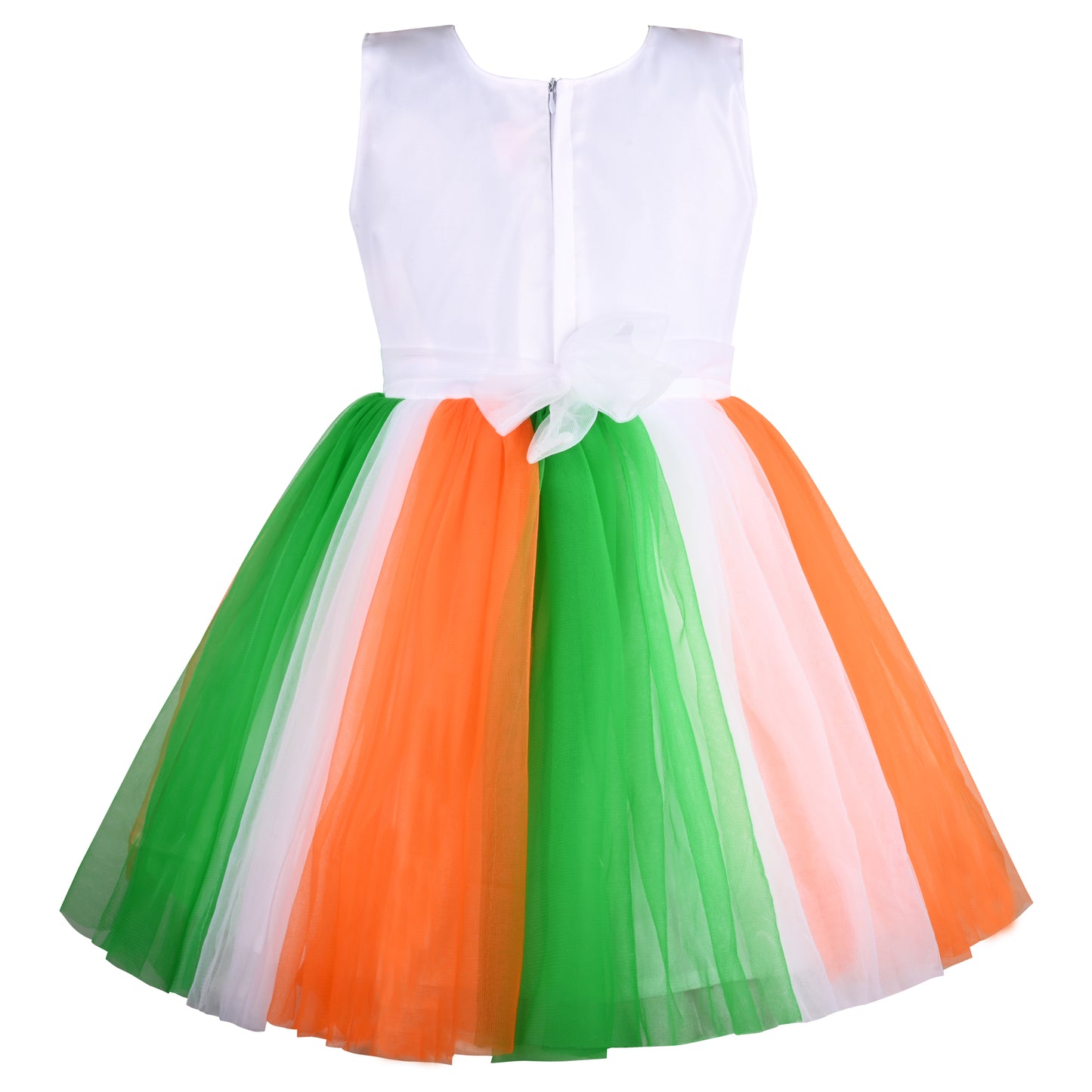 Girls Tri-Color Pleated Dress