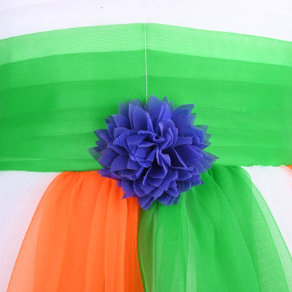 Girls Tri-Color Pleated Dress