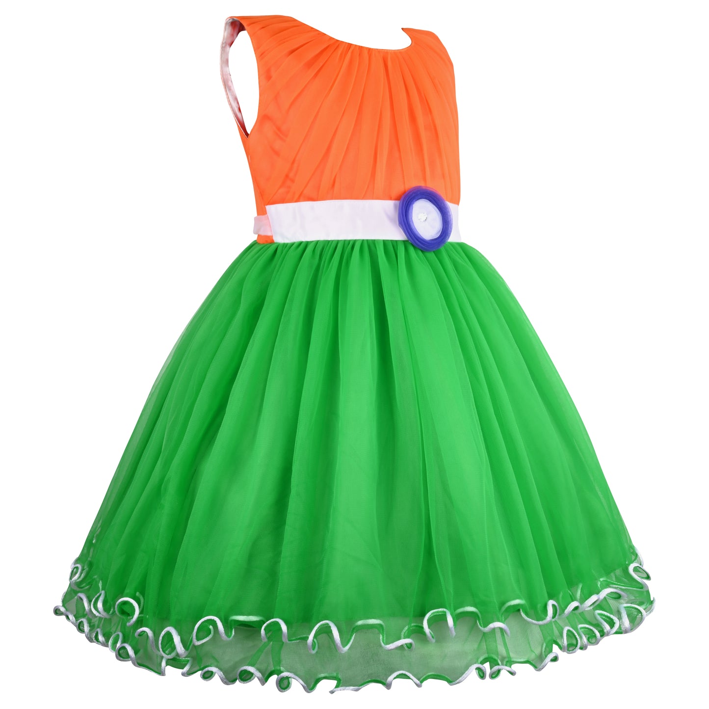 Girls Tri-Color Indian Frock Dress