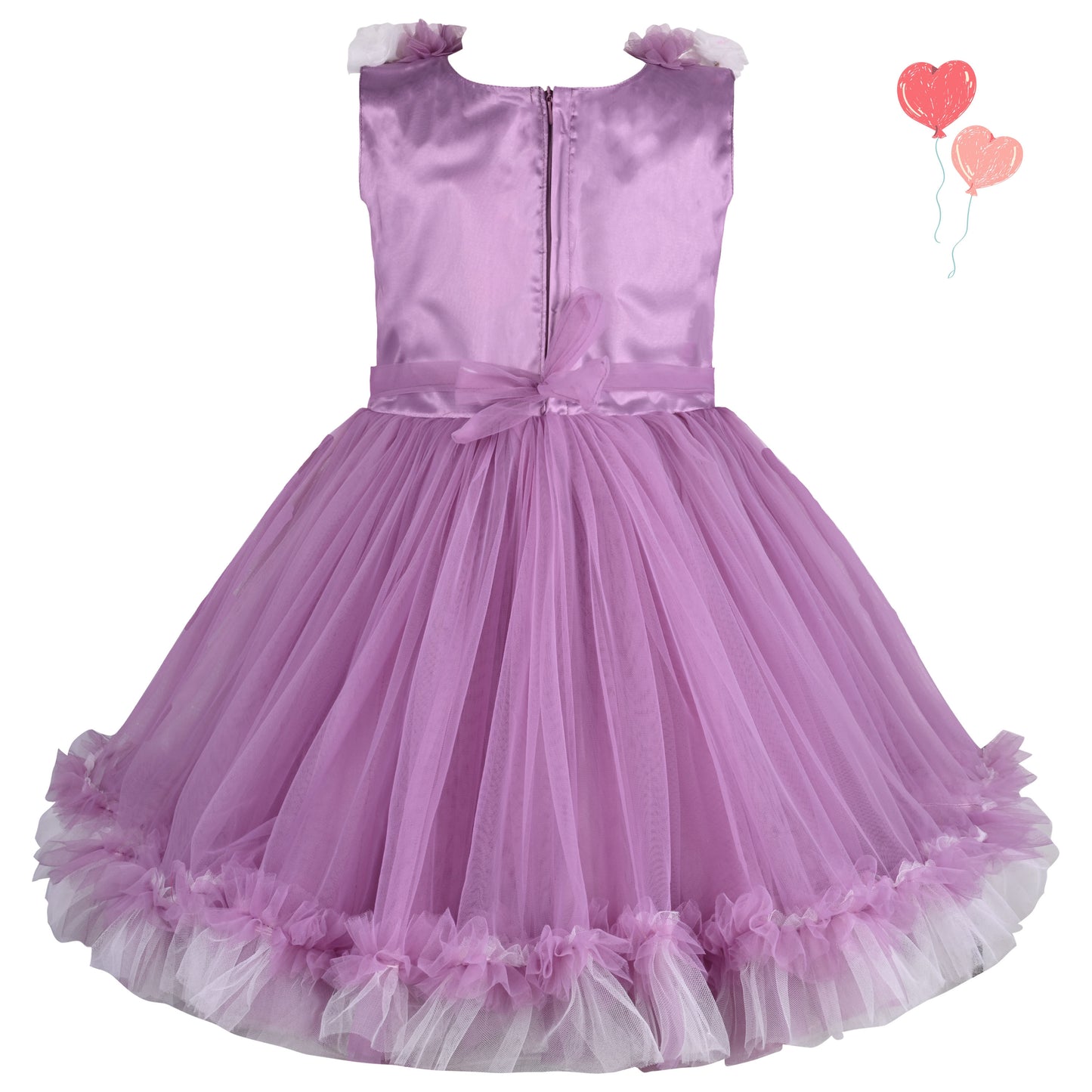 Girls Soft Net Floral Party Wear Dress