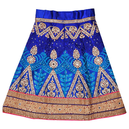 Girl's Embellished Net Ready to Wear Lehenga Choli With Dupatta