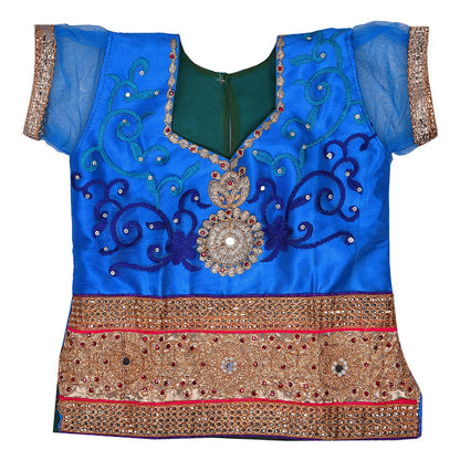 Girl's Embellished Net Ready to Wear Lehenga Choli With Dupatta