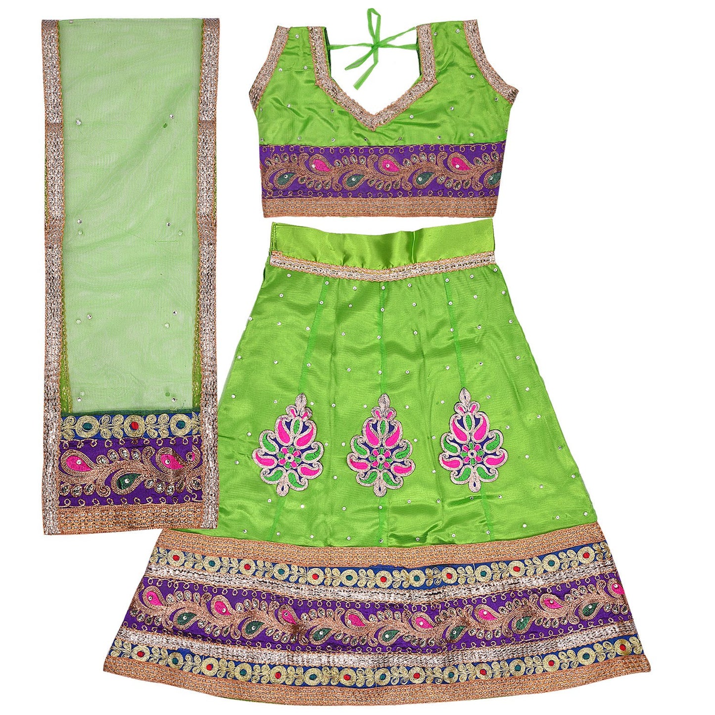 Girls Ethnic Embroidered Lehenga Choli