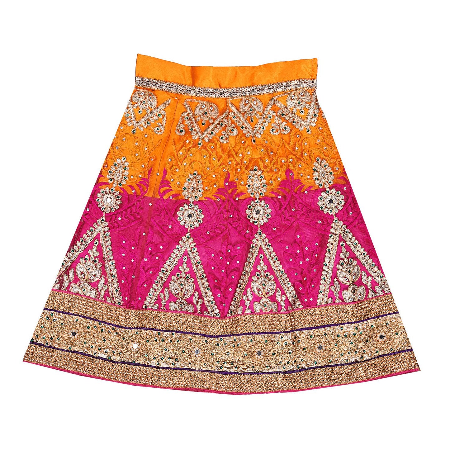 Girl's Embellished Net Ready to Wear Lehenga Choli With Dupatta