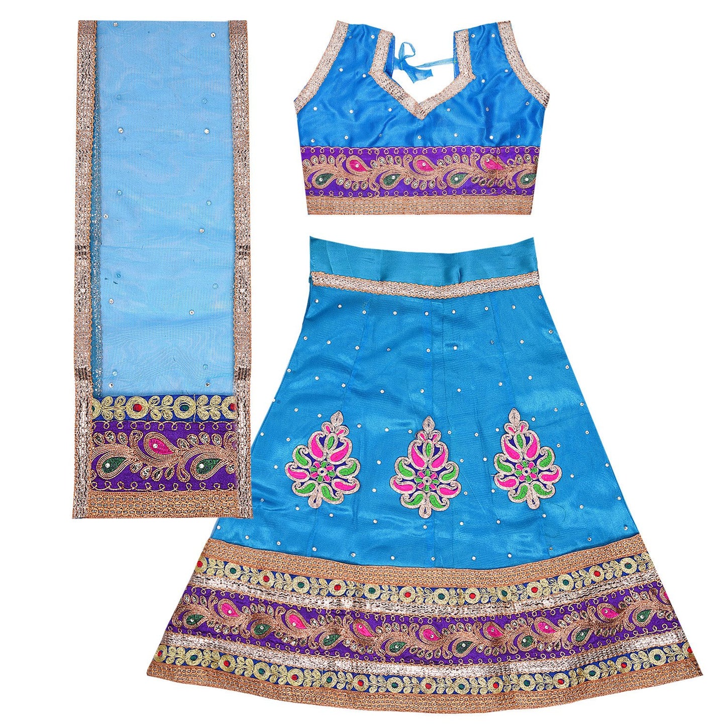 Girls Ethnic Embroidered Lehenga Choli