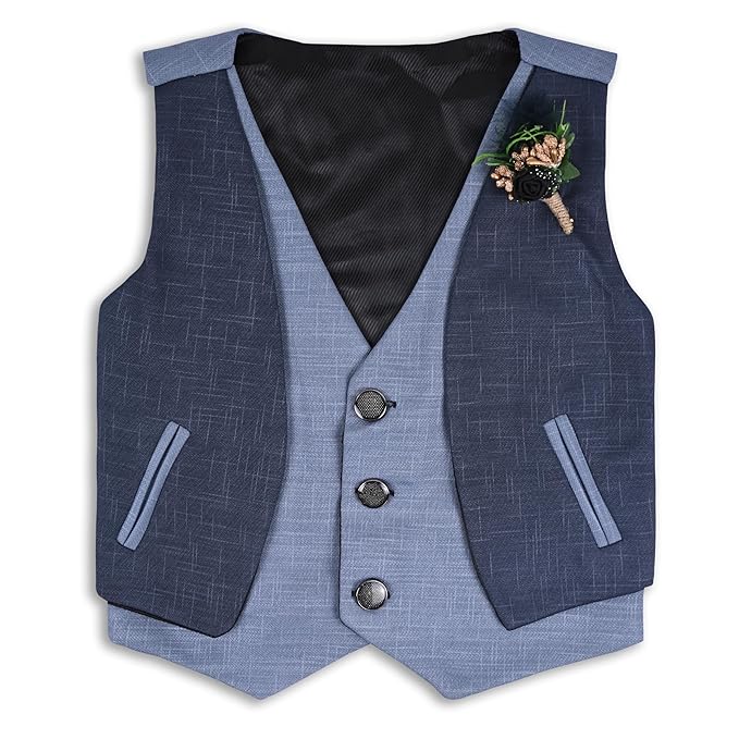 Wish Karo Shirt With Waistcoat And Pant For Boys (bsp006y)