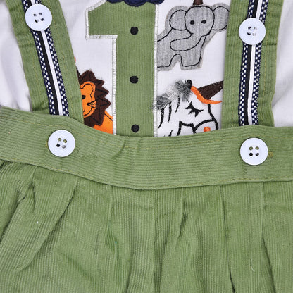 Wish Karo Baby Boys Green T-shirt And Dungaree For Boys-(bt599grn)