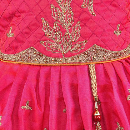 Pink Embroidered Tassel Dress