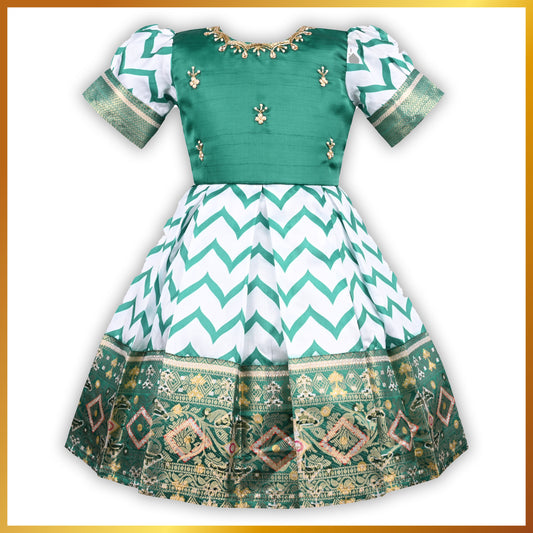 Girls Ethnic Motifs Woven Design Dress